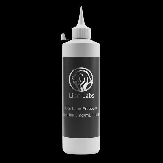 a bottle of lion labs freebase nicotine of 6mg