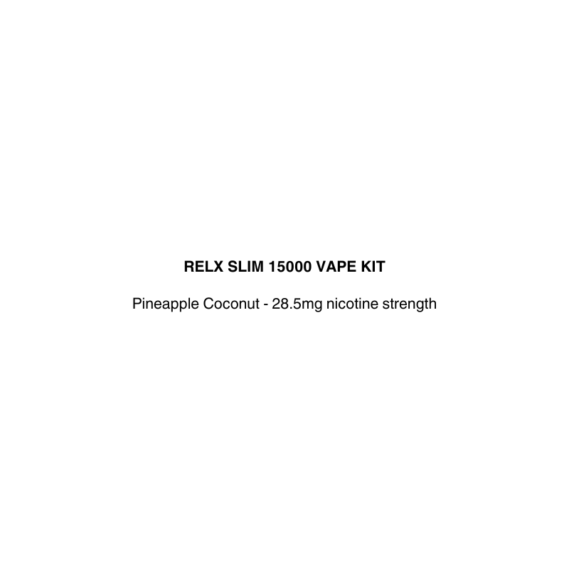 relx slim vape kit with pineapple coconut flavor and powered by 800mah battery