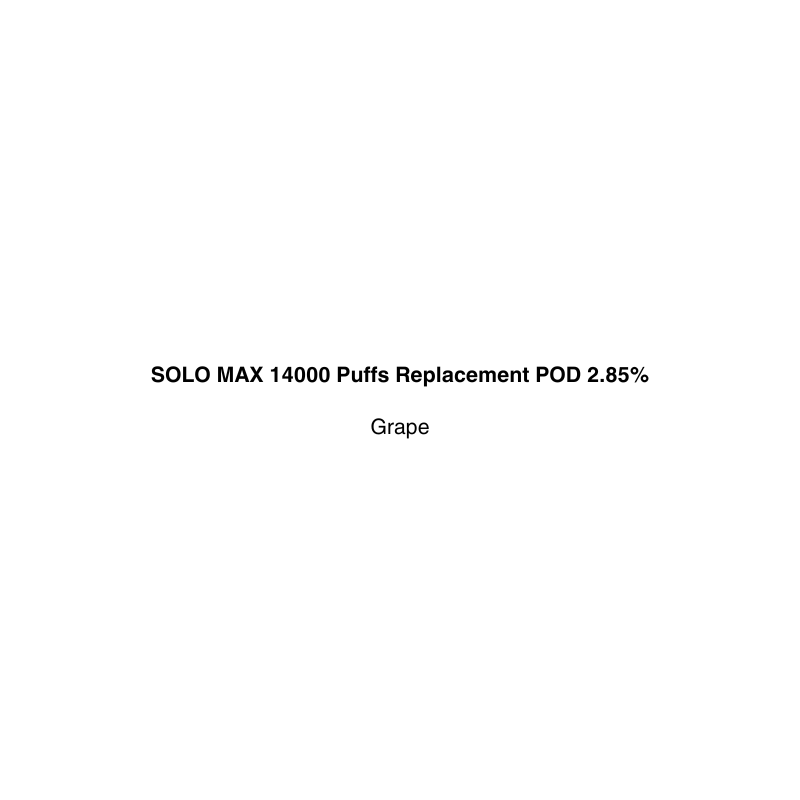 SOLO MAX 14000 Puffs Replacement POD 2.85% Grape available in vapecloud vape shop pakuranga