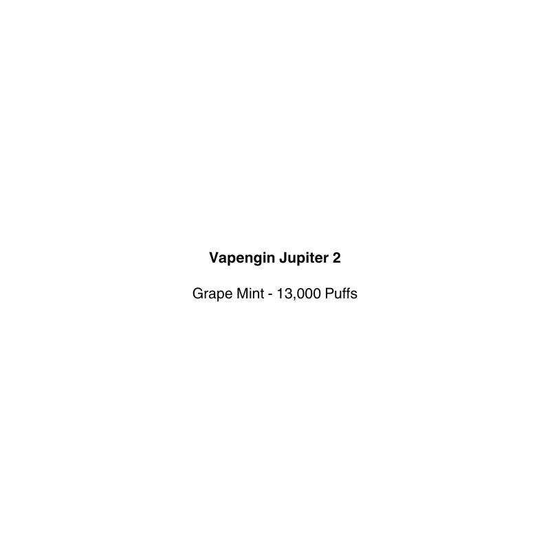 Vapengin Jupiter 2 vape pod with grape mint flavor and 13,000 puffs capacity