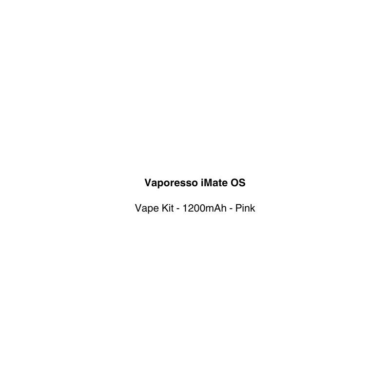 Product label for Vaporesso iMate OS Vape Kit of pink color and available at vapecloud vape shop pakuranga