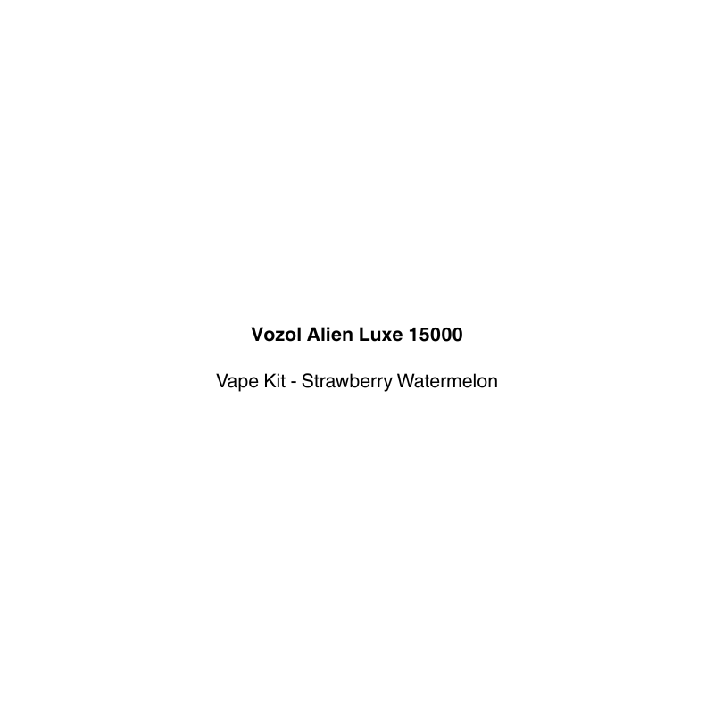 Text on a white background indicating 'Vozol Alien Luxe 15000 Vape Kit - Strawberry Watermelon'.