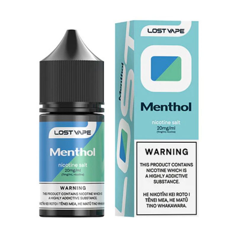 a box of lost vape e-liquid menthol flavor