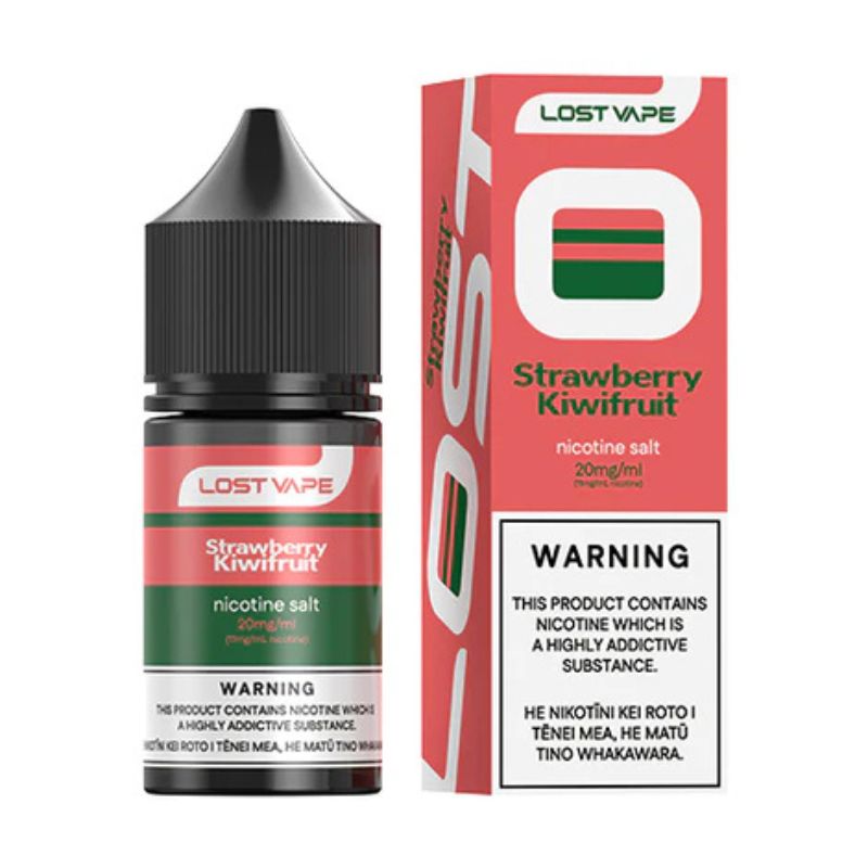 a box of lost vape e-liquid strawberry kiwifruit