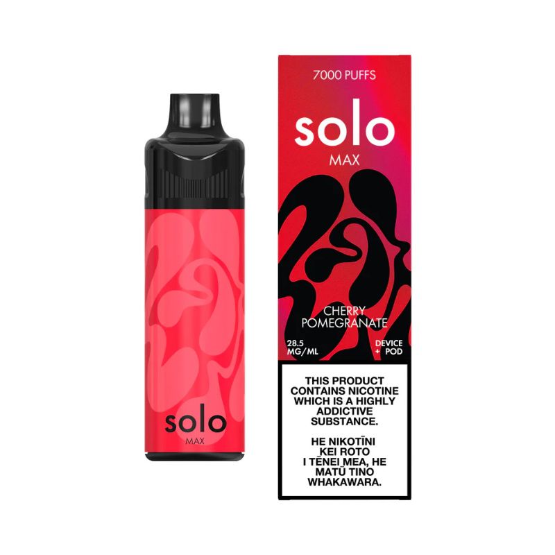 a cherry pomegranate solo max pod kit
