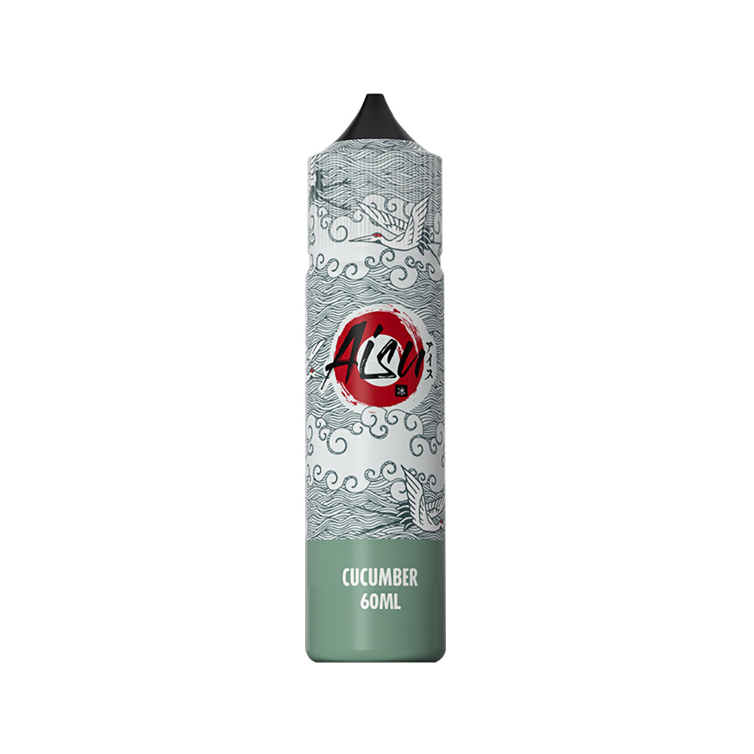 a white bottle of zap aisu E-liquid cucumber flavour