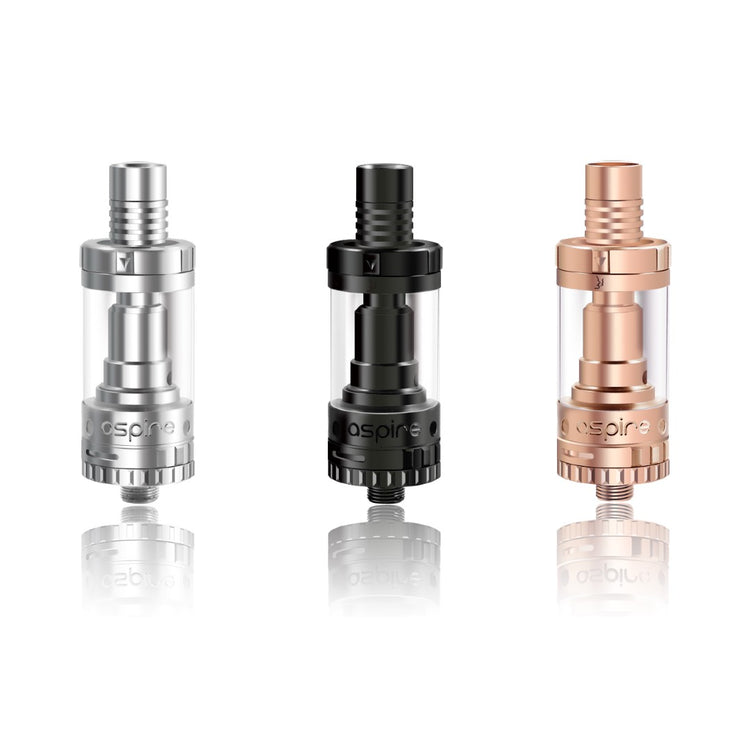 Three Triton mini coils in silver, black and gold colors