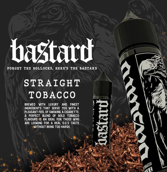 Two bottles of Bastard e-liquid Straight Tobacco