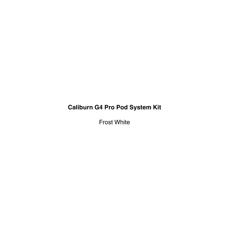 Caliburn G4 Pro Pod System Kit in Frost white available in vapecloud vape shop pakuranga