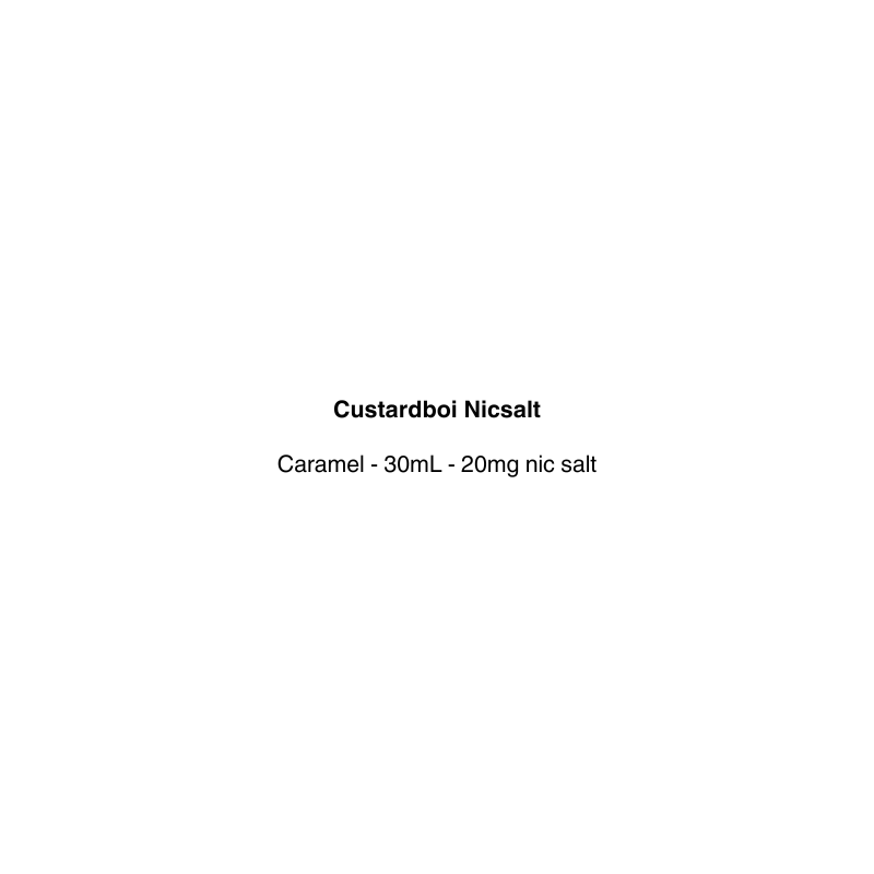 custardboi nicsalt eliquid with caramel flavor 