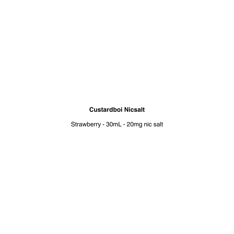 custardboi nicsalt eliquid with strawberry flavor 