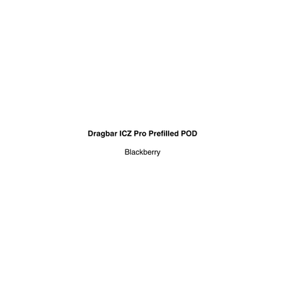 Text label for Dragbar ICZ Pro Prefilled POD in blackberry color on a white background