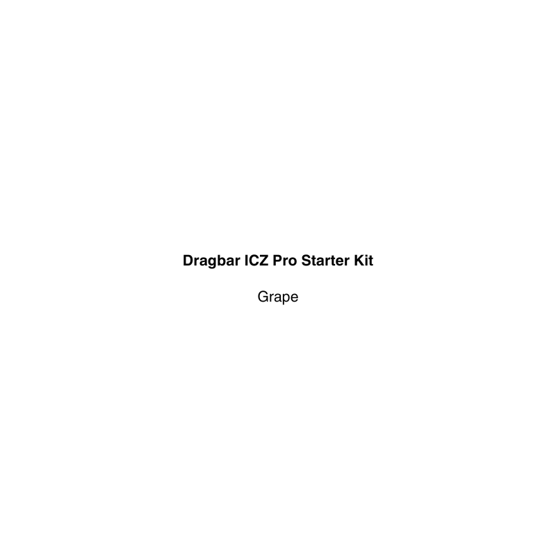 Text label for Dragbar ICZ Pro Starter Kit in Grape color on a white background