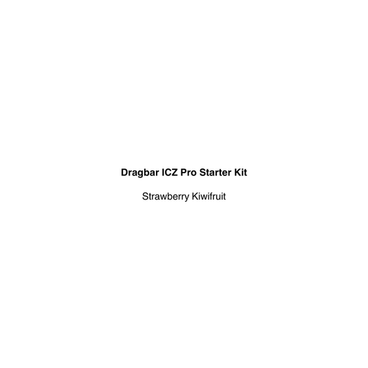 Text on a white background indicating 'Dragbar ICZ Pro Starter Kit Strawberry Kiwifruit'.