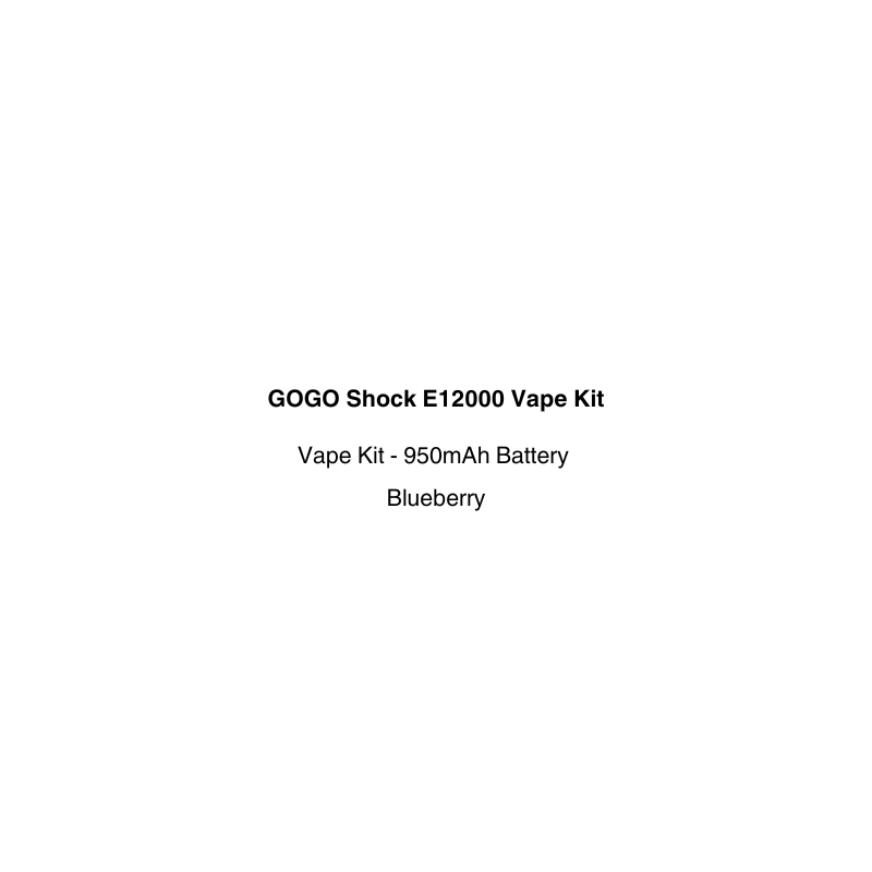 Text description of GOGO Shock E12000 Vape Kit with Blueberry flavor available on vapecloud vape shop pakuranga
