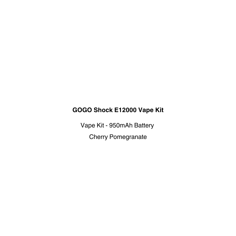 gogo shock e12000 vape kit cherry pomegranate flavor available on vapecloud vape shop pakuranga