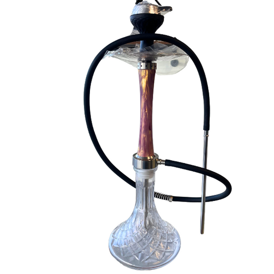 A german hookah made of wood, glass and hookah hose