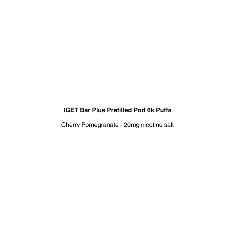iget bar plus replacement pod with cherry pomegranate flavor available at vapecloud vape shop nz
