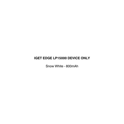 Text label for IGET EDGE LP15000 device with snow white color available at vapecloud vape shop pakuranga