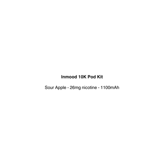inmood vape pod kit with sour apple flavor available at vapecloud