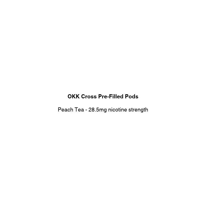 okk cross prefilled pod with peach tea flavor available at vapecloud vape shop pakuranga