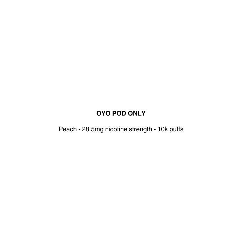 oyo pod only peach flavor available at vapecloud vape shop pakuranga