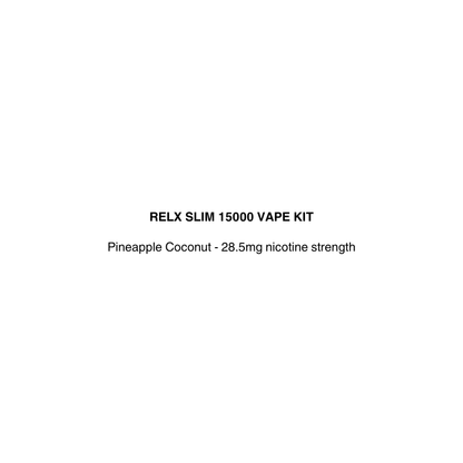 relx slim vape kit with pineapple coconut flavor and powered by 800mah battery