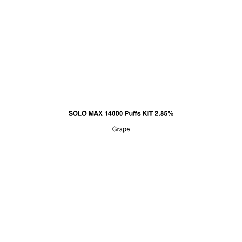 SOLO MAX 14000 Puffs KIT 2.85% Grape available in vapecloud vape shop pakuranga