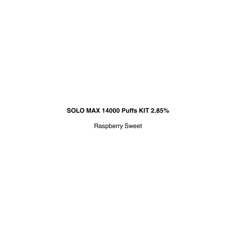 SOLO MAX 14000 Puffs Kit 2.85% Raspberry Sweet available in vapecloud vape shop pakuranga