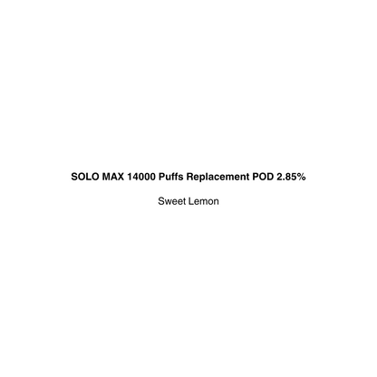 SOLO MAX 14000 Puffs Replacement POD with Sweet Lemon flavor available in vapecloud vape shop pakuranga