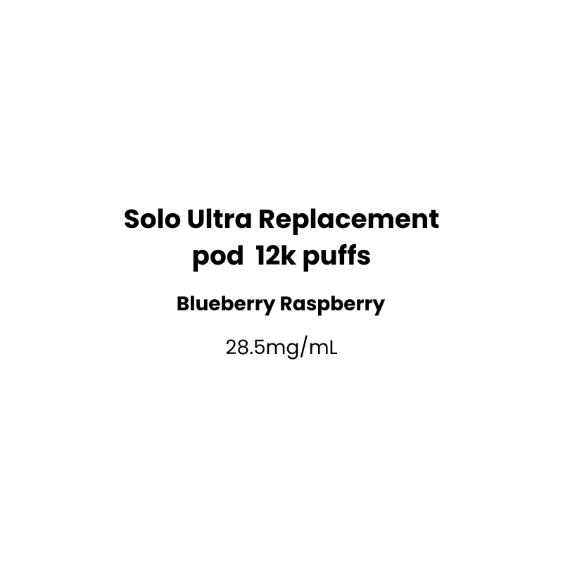Solo Raspberry Solo Ultra Replacement pod 28.5mg/mL 12k puffs – VapecloudNZ