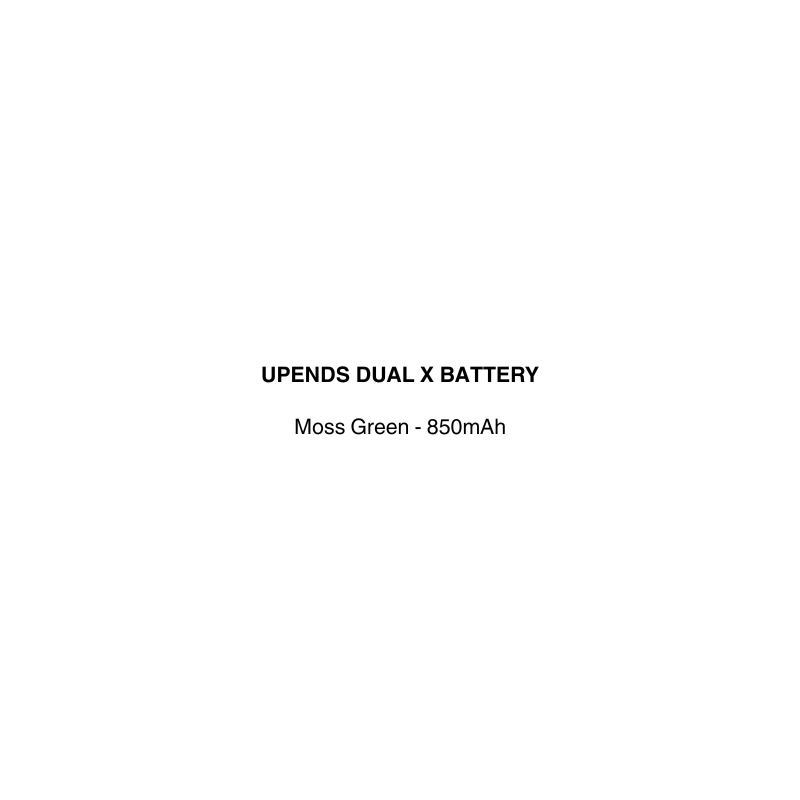 a collection of upends dual x battery in moss green color