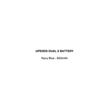 a collection of upends dual x battery in navy blue color