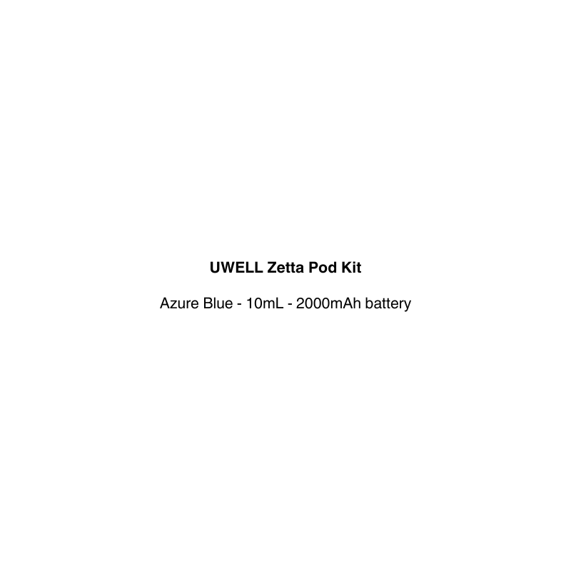 uwell zetta refillable pod kit with azure blue color