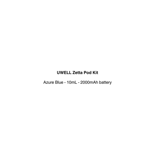 uwell zetta refillable pod kit with azure blue color
