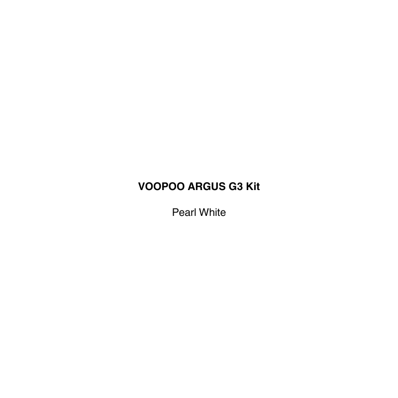 Product packaging for VOPOO ARGUS G3 Kit in Pearl White color on a white background available in vapecloud vape shop pakuranga