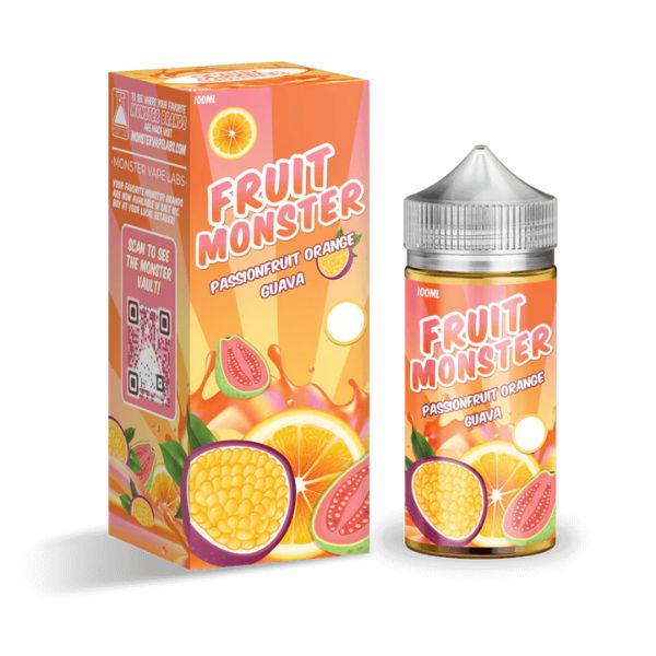 an orange box and bottle fruit monster 