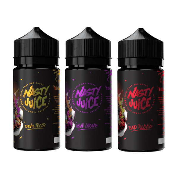 three bottles of nasty juice eliquid