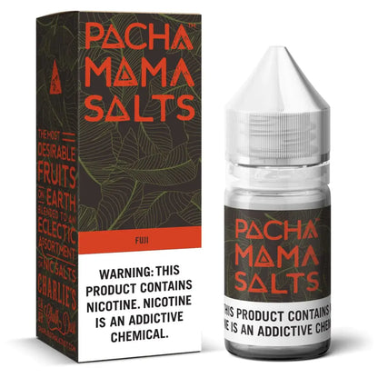 pachamama salts with fuji apple flavour, bottle and box