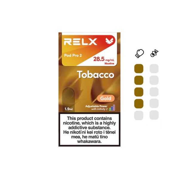 a box of relx replacement pod tobacco flavor