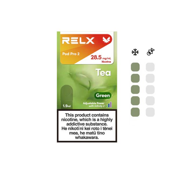 a box of relx replacement pod green tea flavor