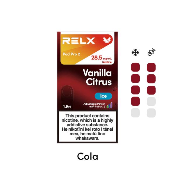 a box of relx vanilla citrus flavor