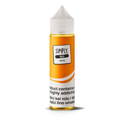 a bottle of simply eliquid peach flavor