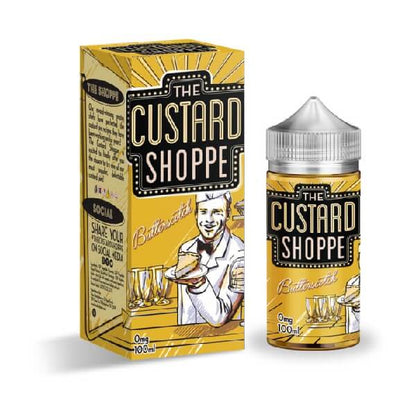 a yellow box and bottle of custard shopee