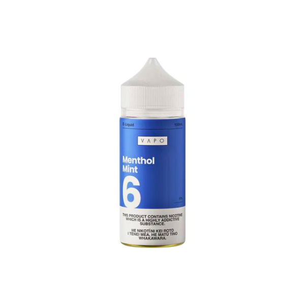 a bottle of vapo e-liquid menthol mint flavor