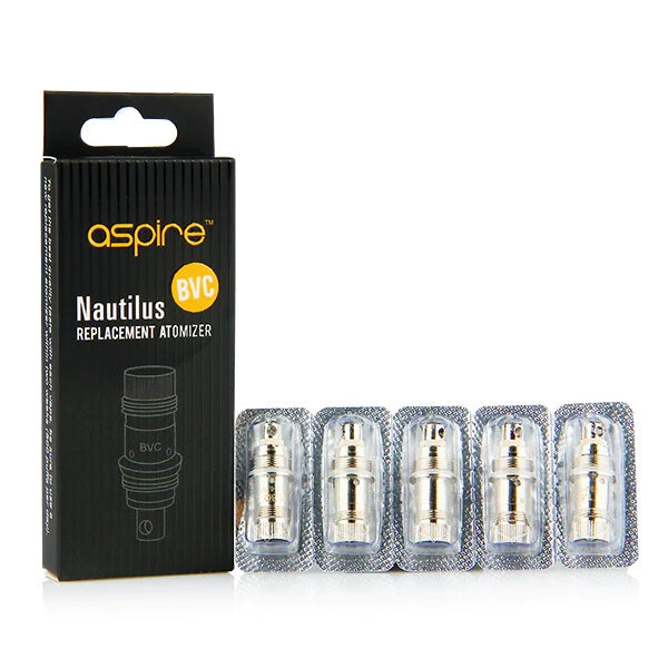 a black box and five Aspire nautilus coils in pack