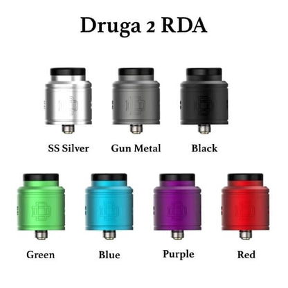 seven different colours of druga 2 atomizers