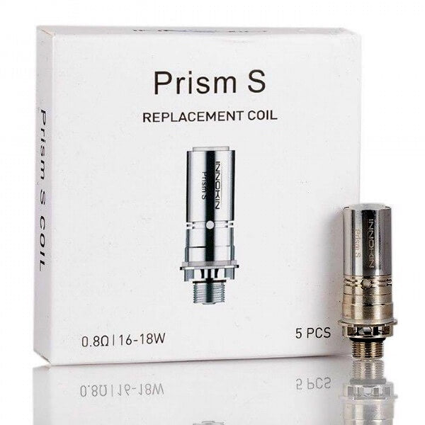 A white box and a vape coil of Innokin Prism S