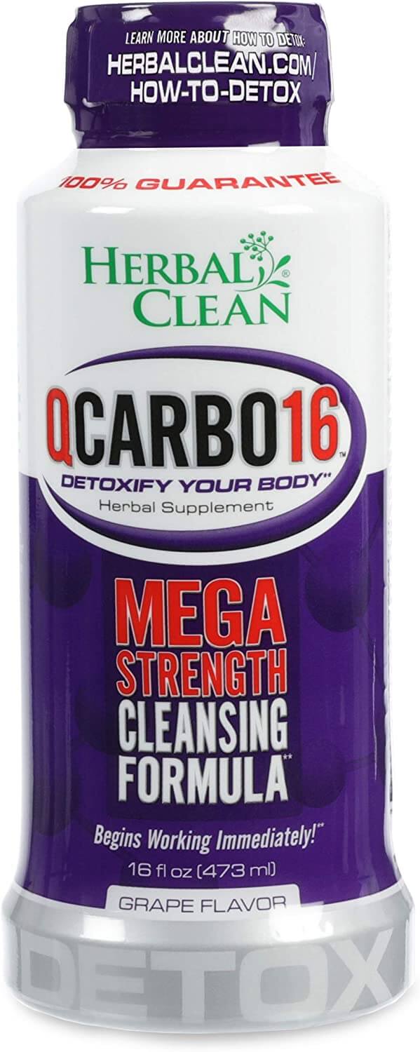 a bottle of 16 OZ QCarbo Herbal Clean Detox