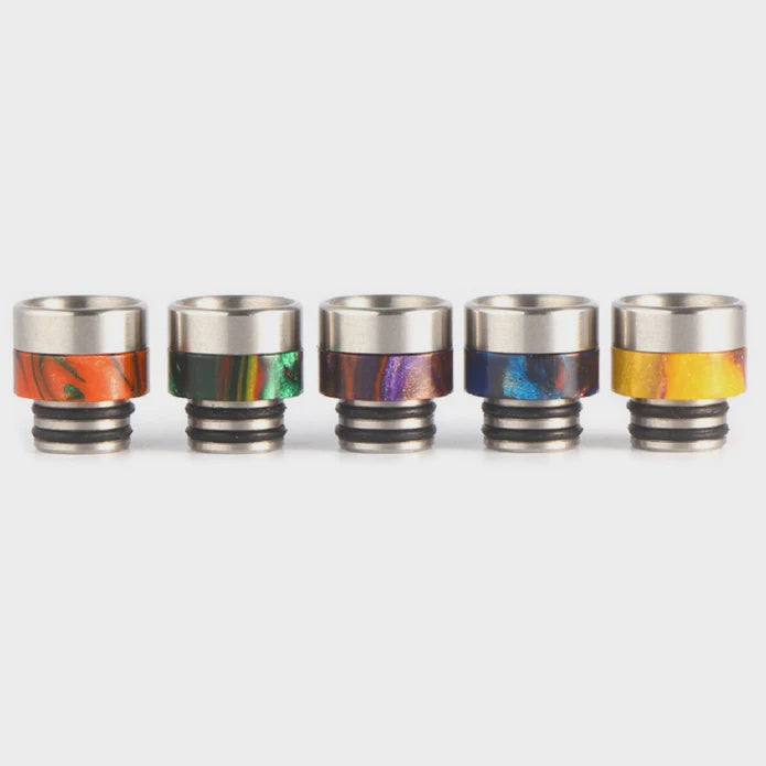 five different colors of 501 drip tip